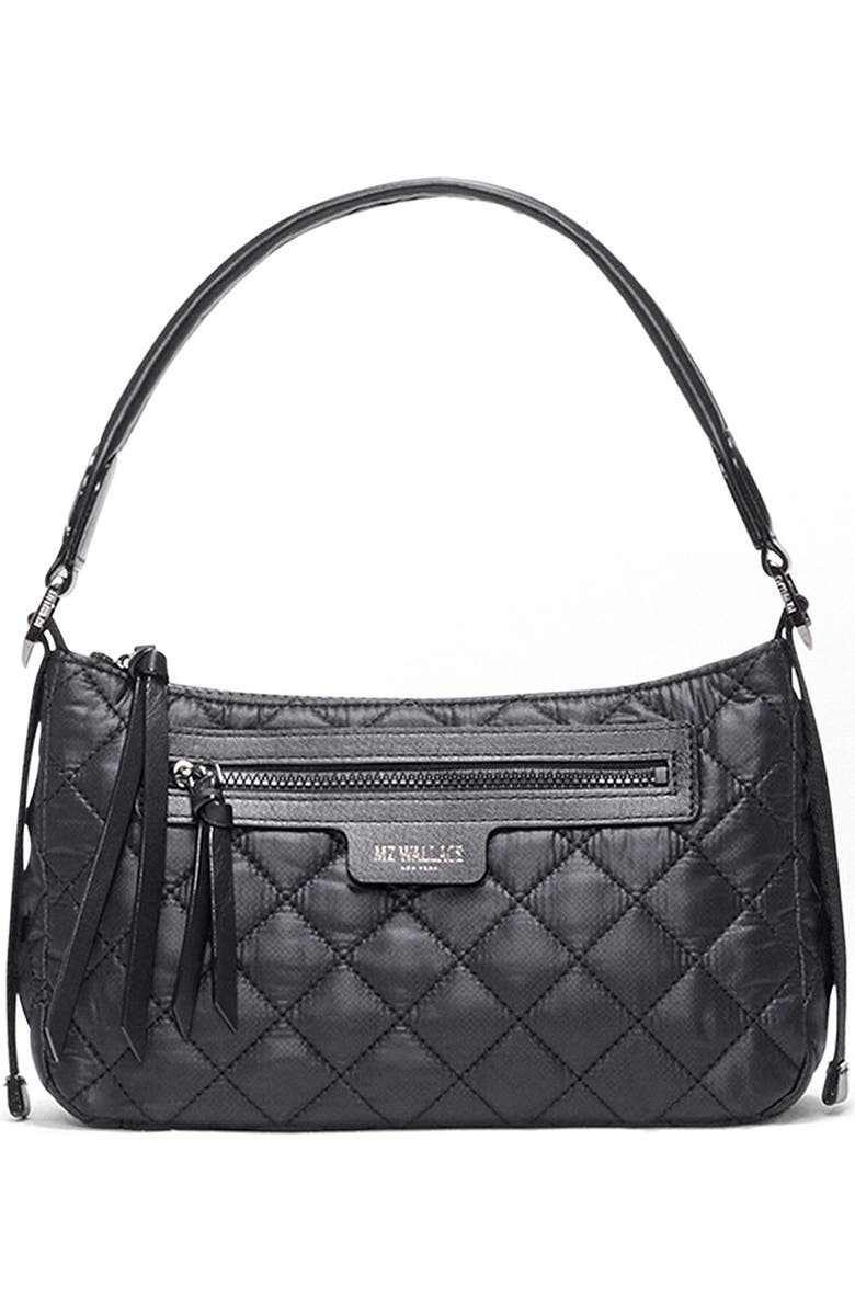 MZ Wallace Small Park Quilted Nylon Shoulder Bag, Main, color, Black