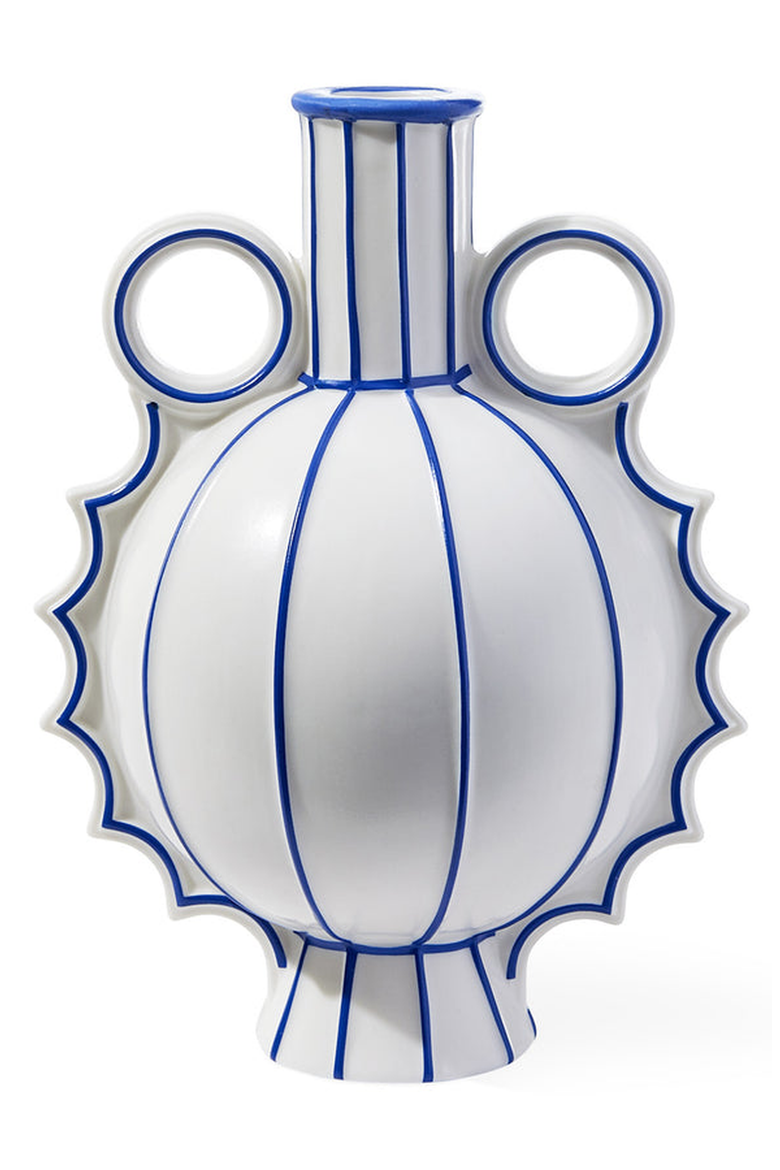 Venezia Vase, Main, color, White / Blue
