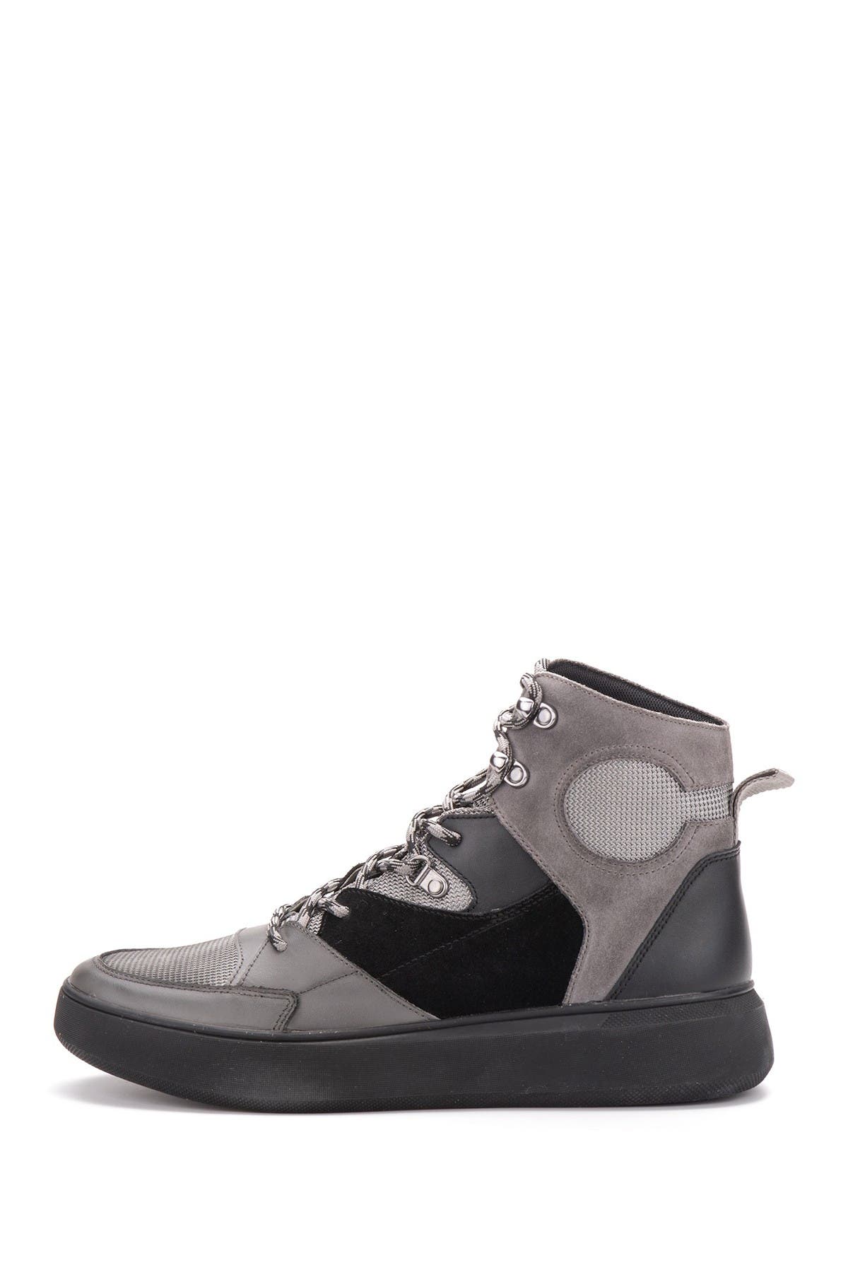 Hybrid Green Label Globetrotter Leather Mid Sneaker, Alternate, color, Grey