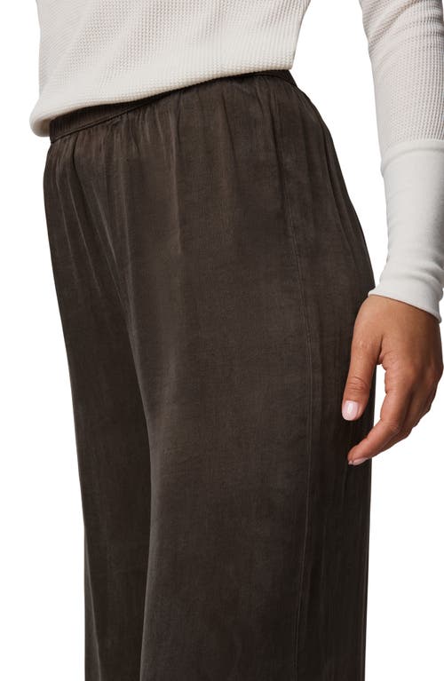 Splendid Serena Satin Pull-on Pants In Brown
