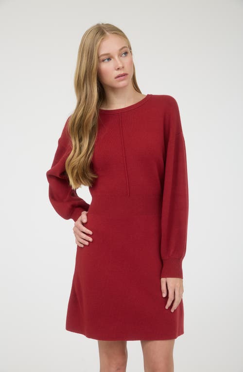 August Sky Tie Back Long Sleeve Minidress In Red