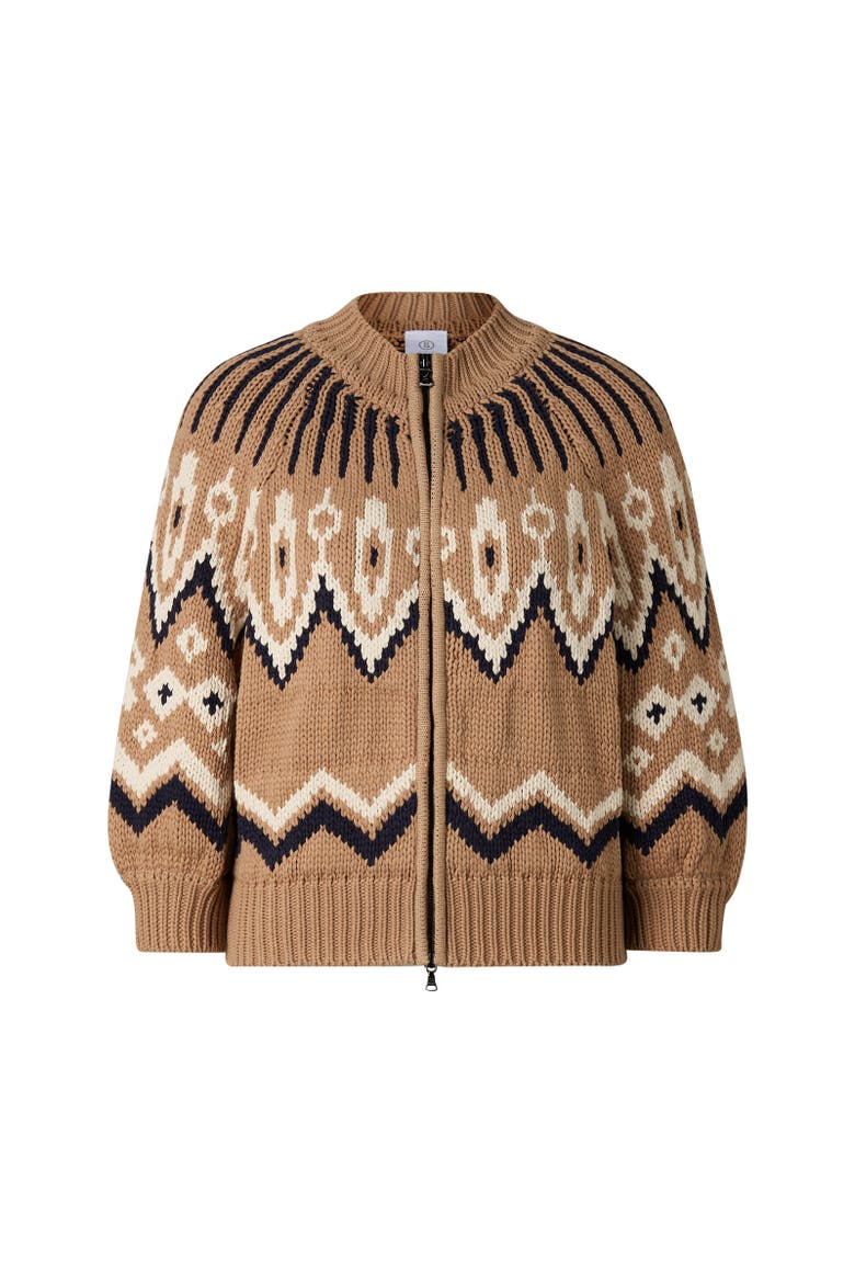 Norwegian Knit Jacket Aurora, Main, color, Camel/black