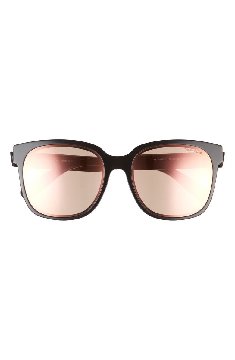 Moncler 55mm Mirrored Square Sunglasses, Main, color,