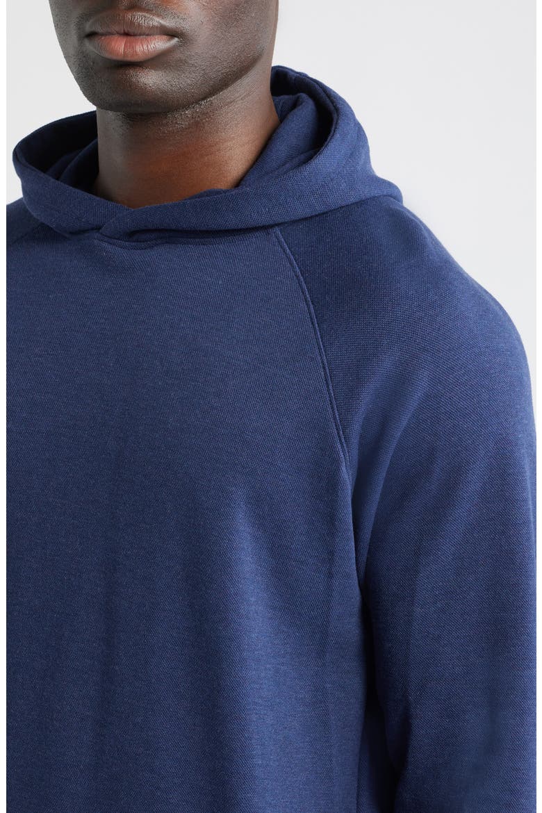 Crown Comfort Cotton Blend Piqué Hoodie, Alternate, color, NAVY
