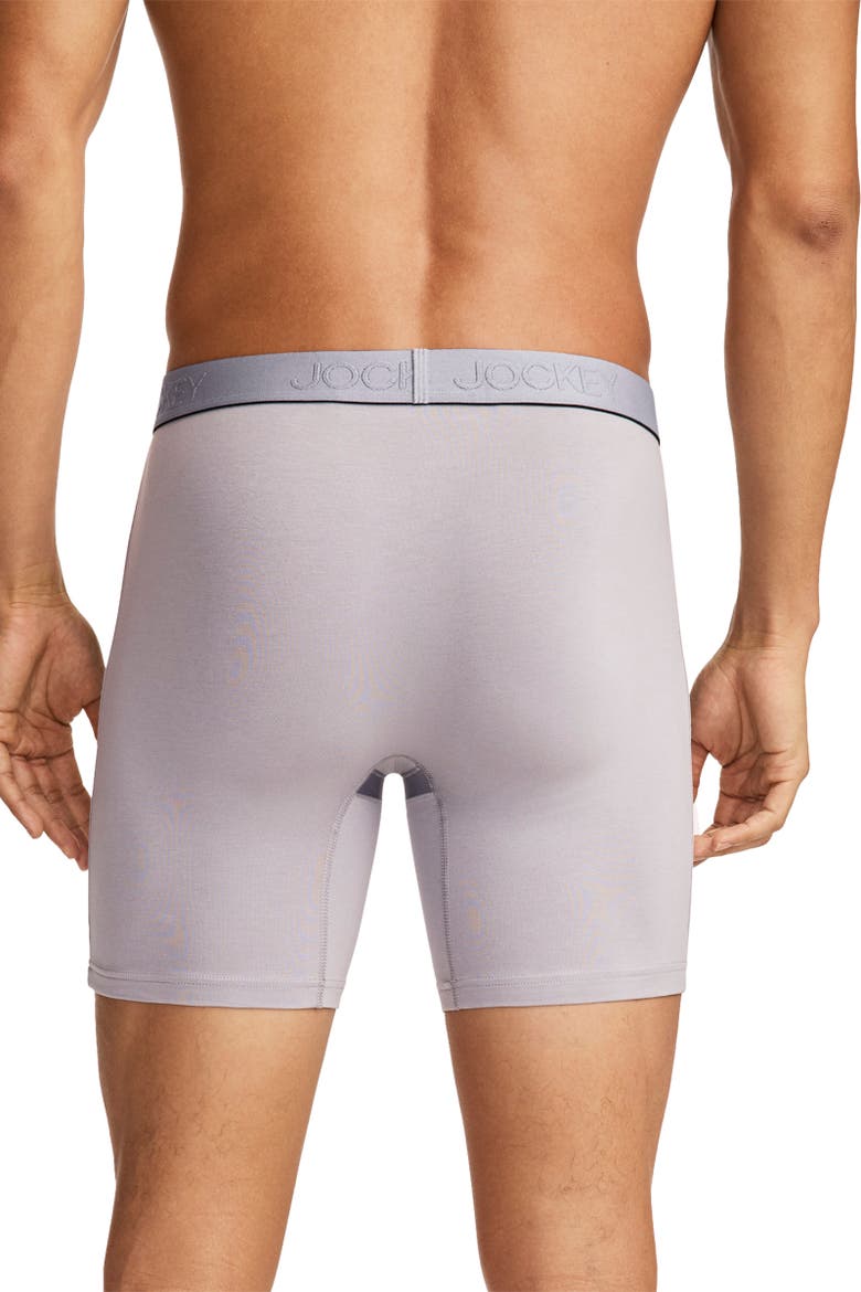 Men's Chafe Proof Pouch Cotton Stretch 6" Boxer Brief - 3 Pack, Alternate, color, Mid Grey