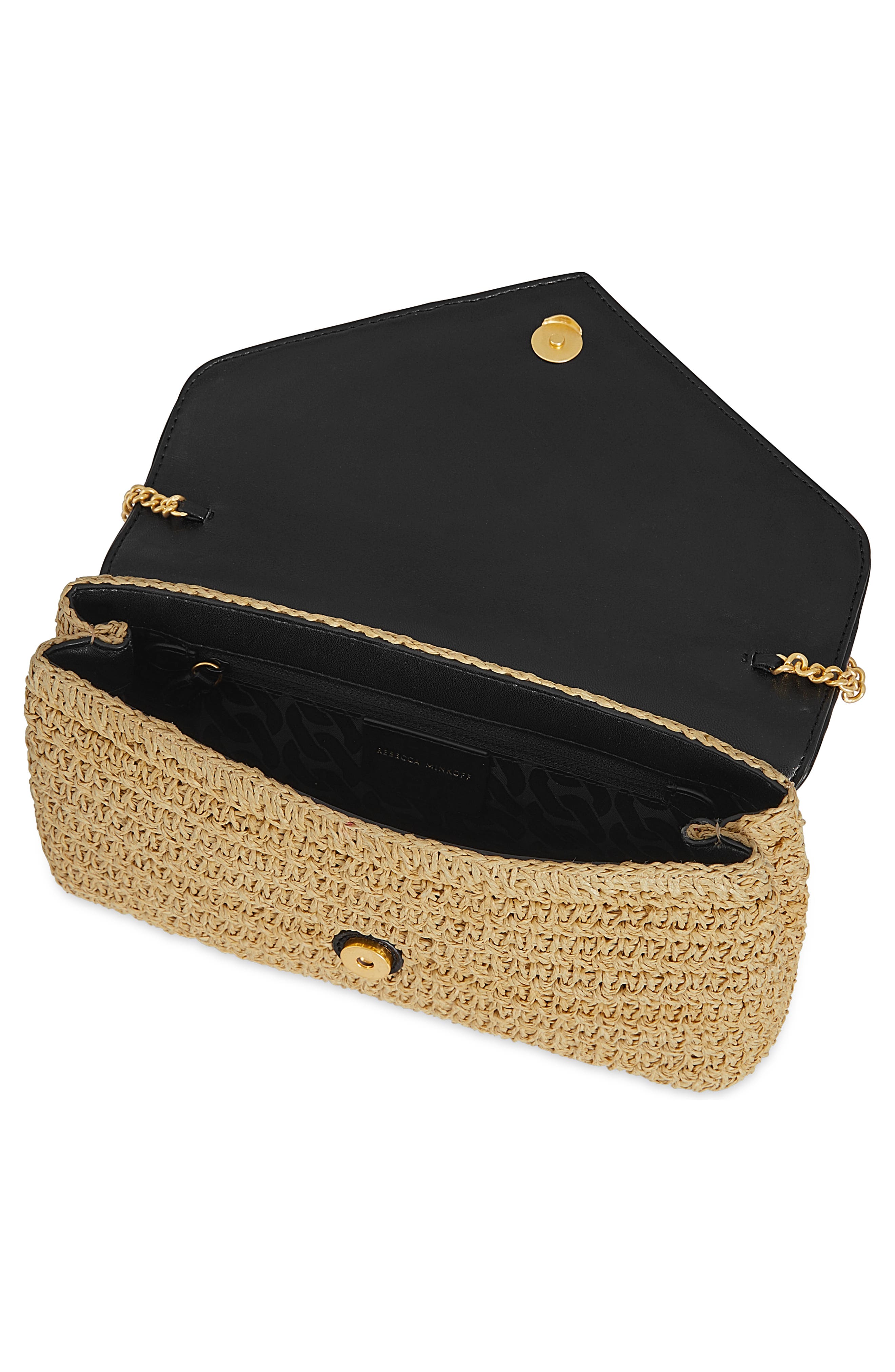 Rebecca Minkoff Straw Envelope Flap Clutch, Alternate, color, 