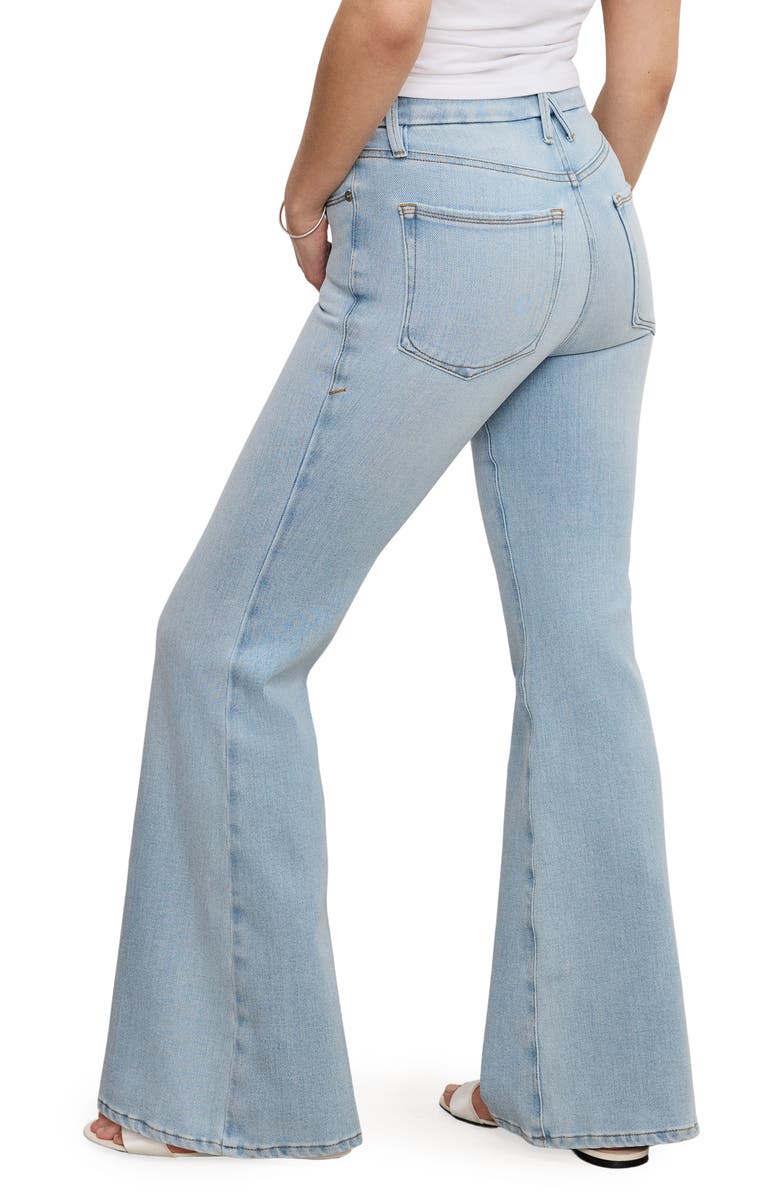 Good American Soft-Tech Good Petite Flare Jeans, Alternate, color, 