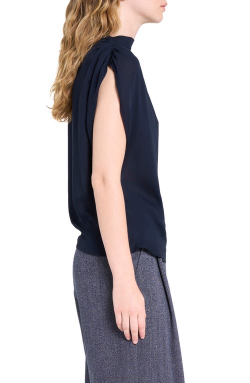 Twp Wish You Would Stretch Silk Top In Blue