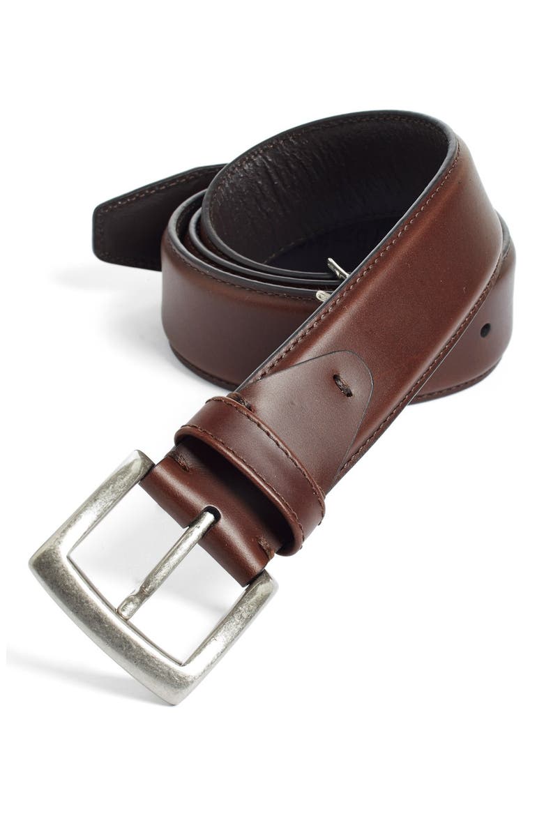 Calfskin Belt, Main, color, DARK BROWN