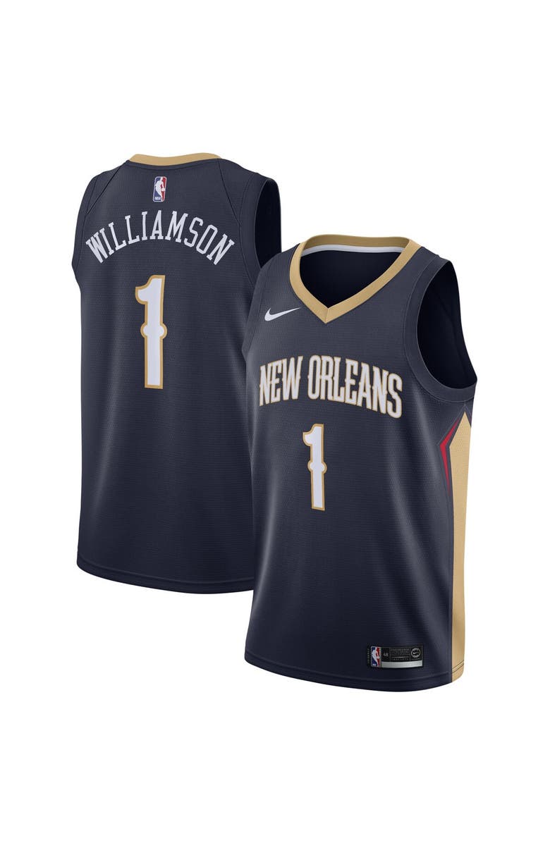 Nike Men's Nike Zion Williamson Navy New Orleans Pelicans 2019 NBA Draft First Round Pick Swingman Jersey - Icon Edition, Main, color, 