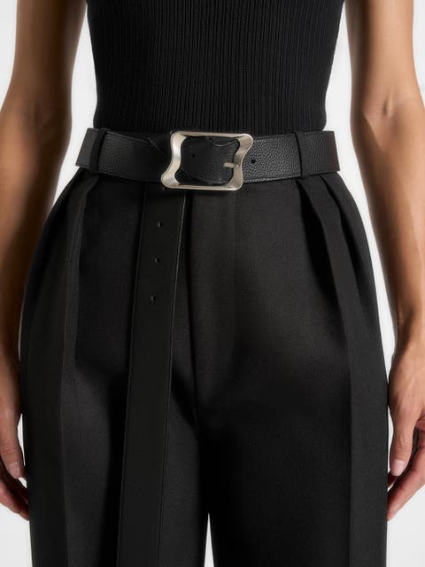 Eleanor Suede & Leather Statement Buckle Belt