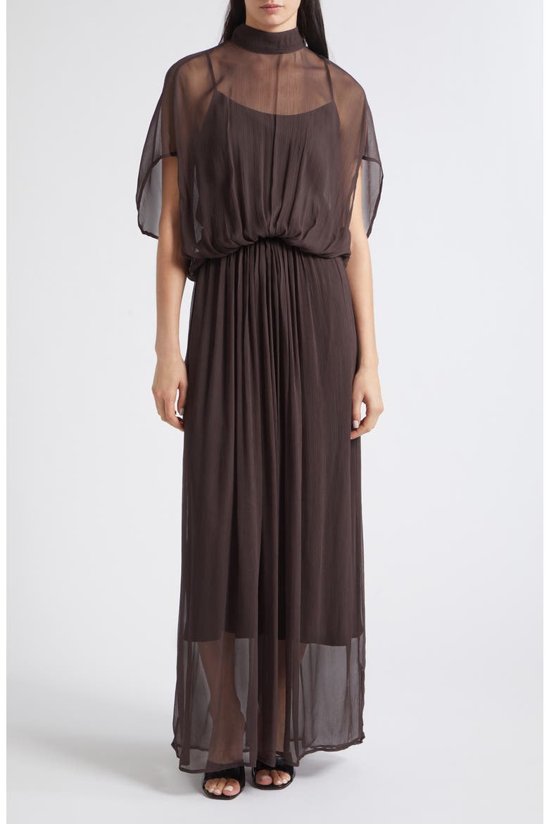 Viviana Shirred Maxi Dress, Main, color, EARTH