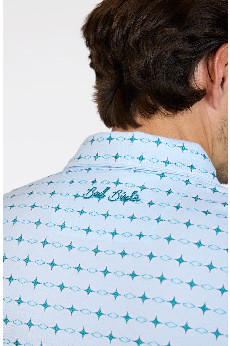 Geo Print Piqué Performance Golf Polo, Alternate, color, SWING CYPHER - BABY BLUE