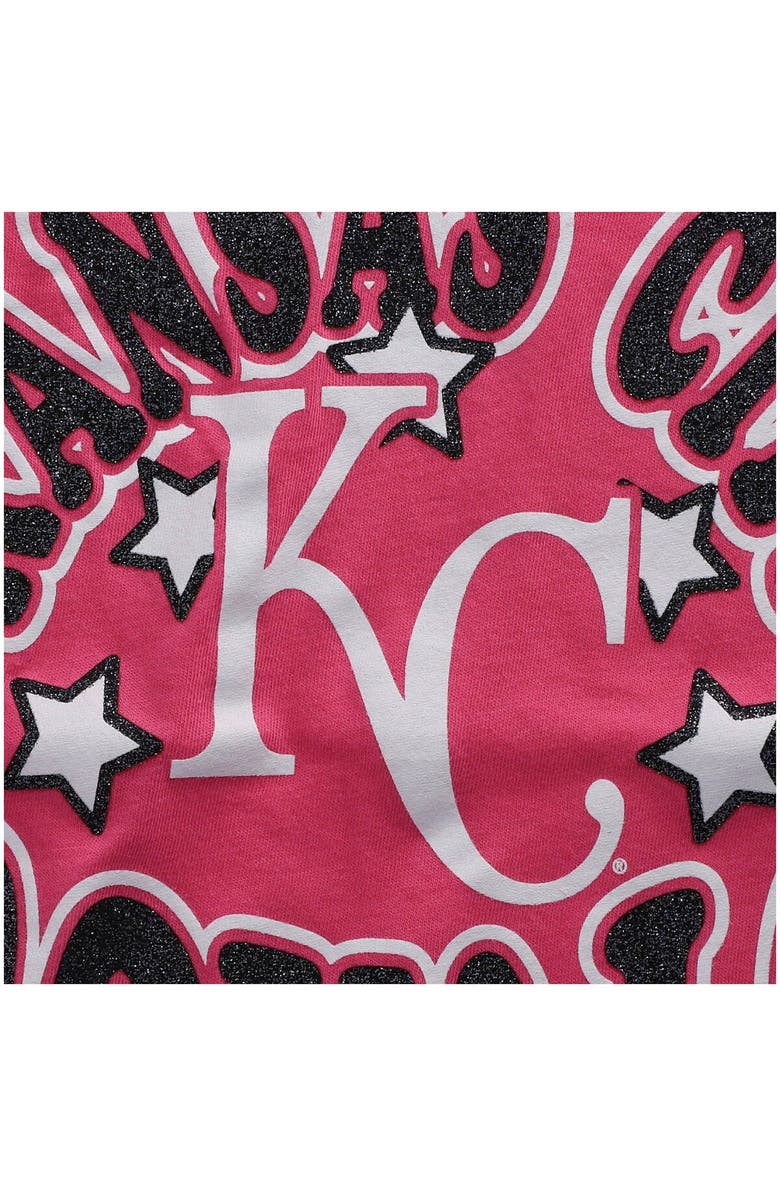 New Era Girls Youth New Era Pink Kansas City Royals Jersey Stars V-Neck T-Shirt, Alternate, color, Pink