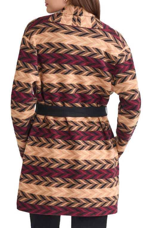 Jones New York Stripe Jacquard Belted Cardigan In Multi