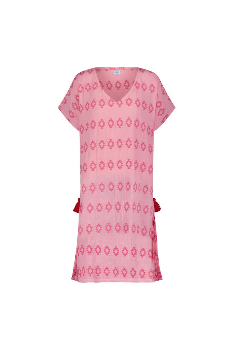 Capucine Women's Maxi Caftan Rose Embroidery, Main, color, Pink