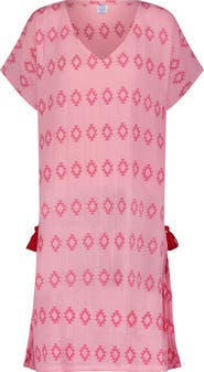 Mer St. Barth Capucine Women's Maxi Caftan Rose Embroidery