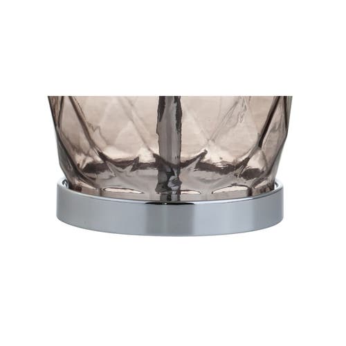 Jonathan Y Juliette 26.5" Glass/metal Led Table Lamp In Smoked Gray