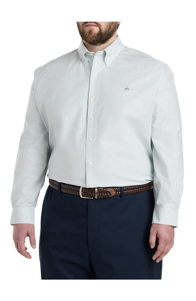 Brooks Brothers Big & Tall Non-Iron Striped Sport Shirt, Alternate, color, 