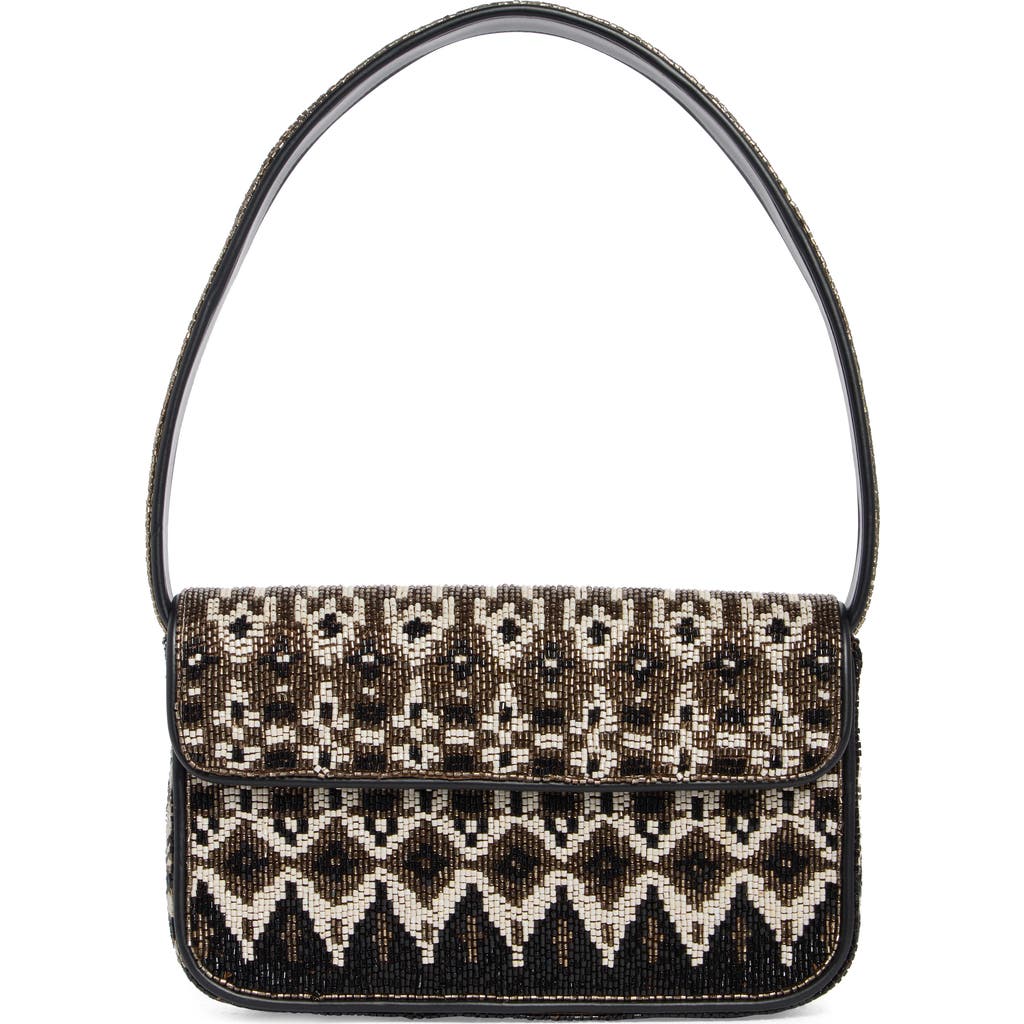 Staud Tommy Beaded Shoulder Bag In Brown