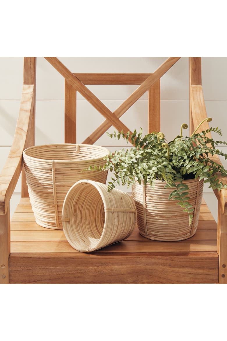 Cane Rattan Mini Round Baskets, Set Of 3, Alternate, color, Beige