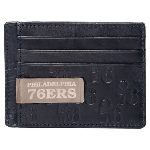 Navy Philadelphia 76ers Sanford Front Pocket Wallet with Money Clip