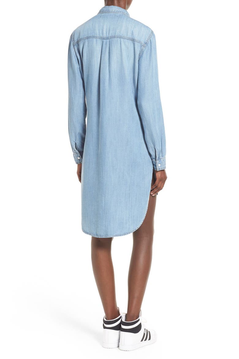 Chambray Shirtdress, Alternate, color, LIGHT DENIM