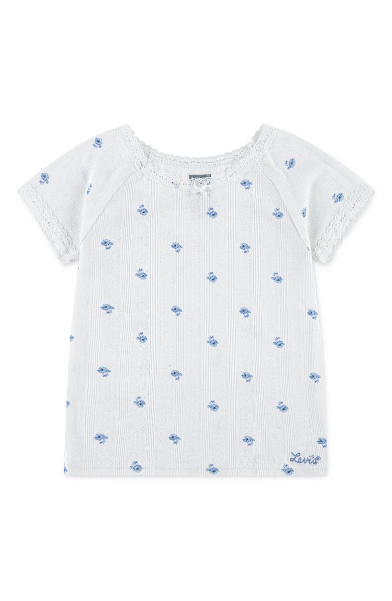 Levi's Kids' Ditsy Print Knit Top, Main, color, Bright White