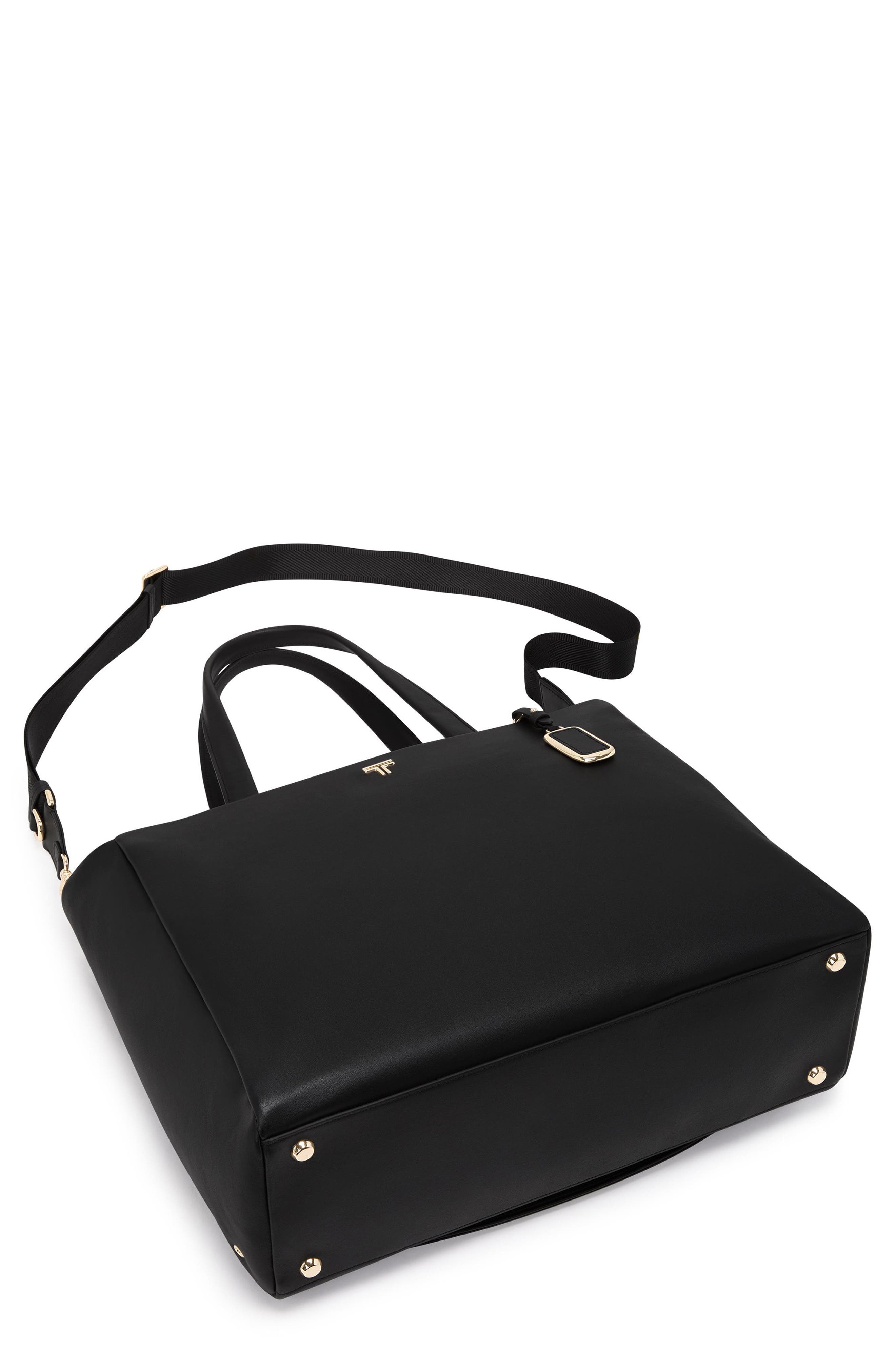 TUMI Large Vail Leather Tote, Alternate, color, Black/ Light Gold