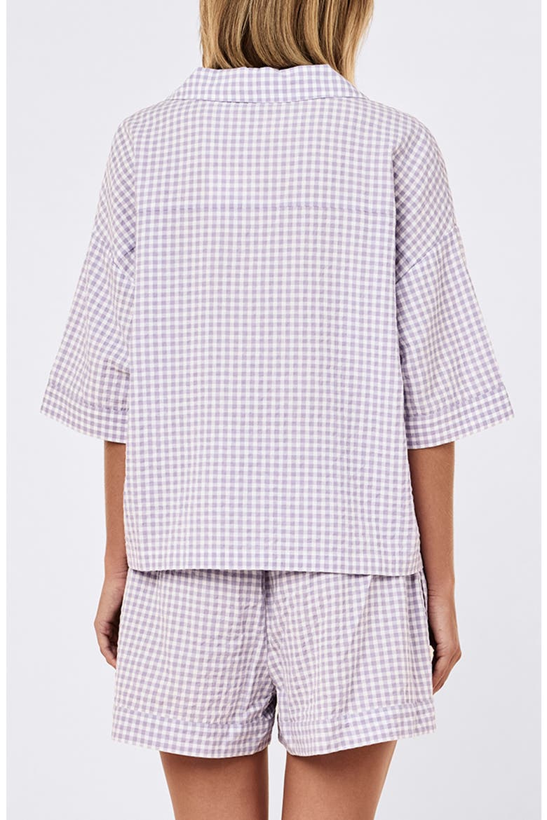 Seersucker Gingham Boxer Pajamas, Alternate, color, SOFT LAVENDER