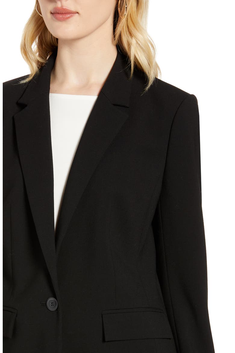 Single Breasted Blazer, Alternate, color, BLACK