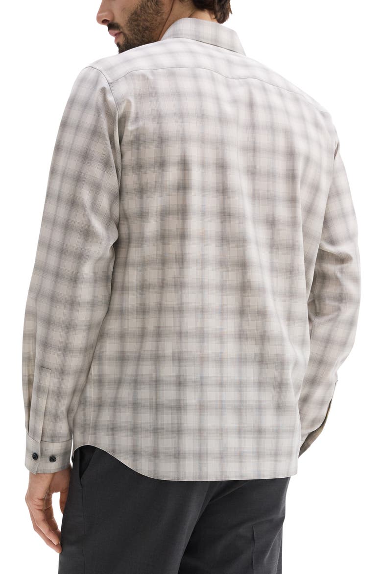 Irving Plaid Virgin Wool Button-Up Shirt, Alternate, color, SAND/ WLNT
