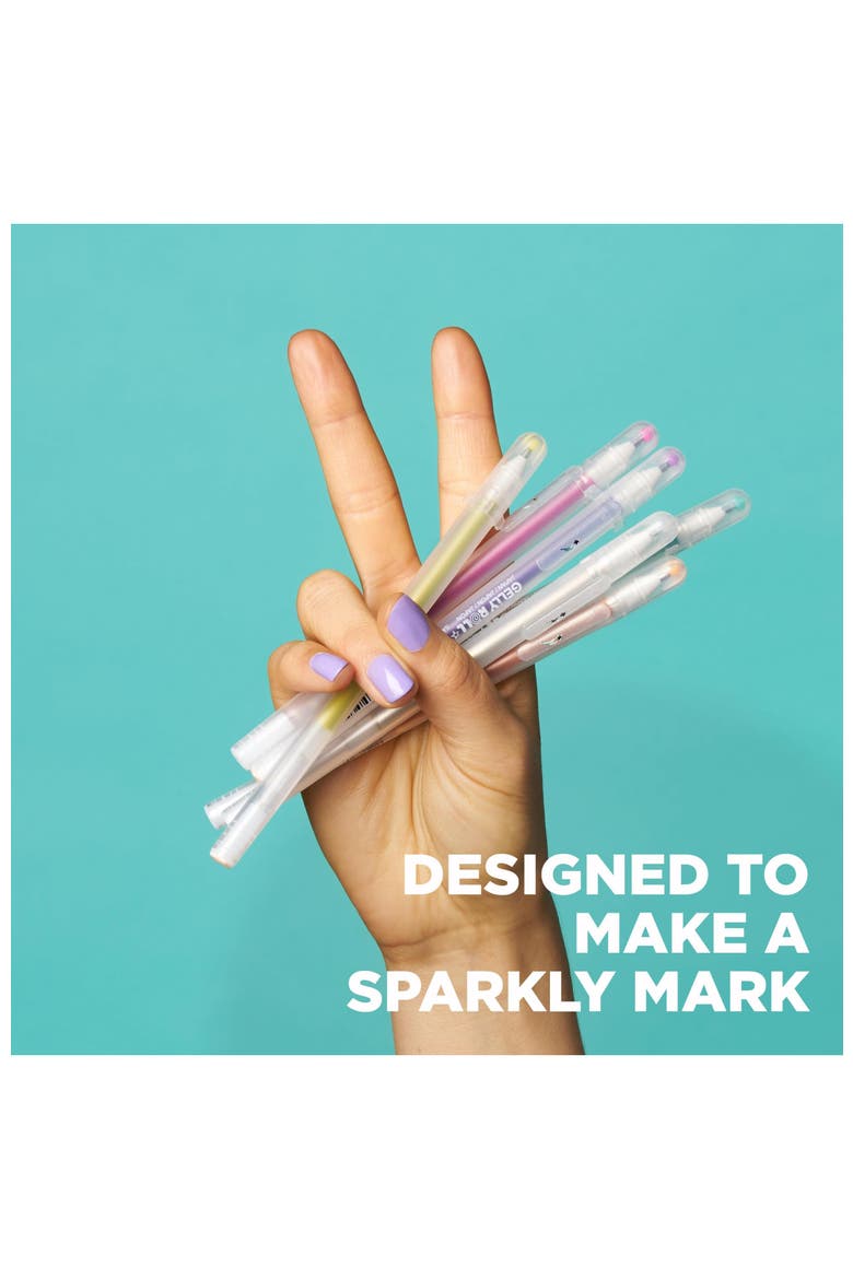 Gelly Roll Stardust Glitter Gel Pens, Clear, Bold Line, 6 Pack, Alternate, color, Multicolor