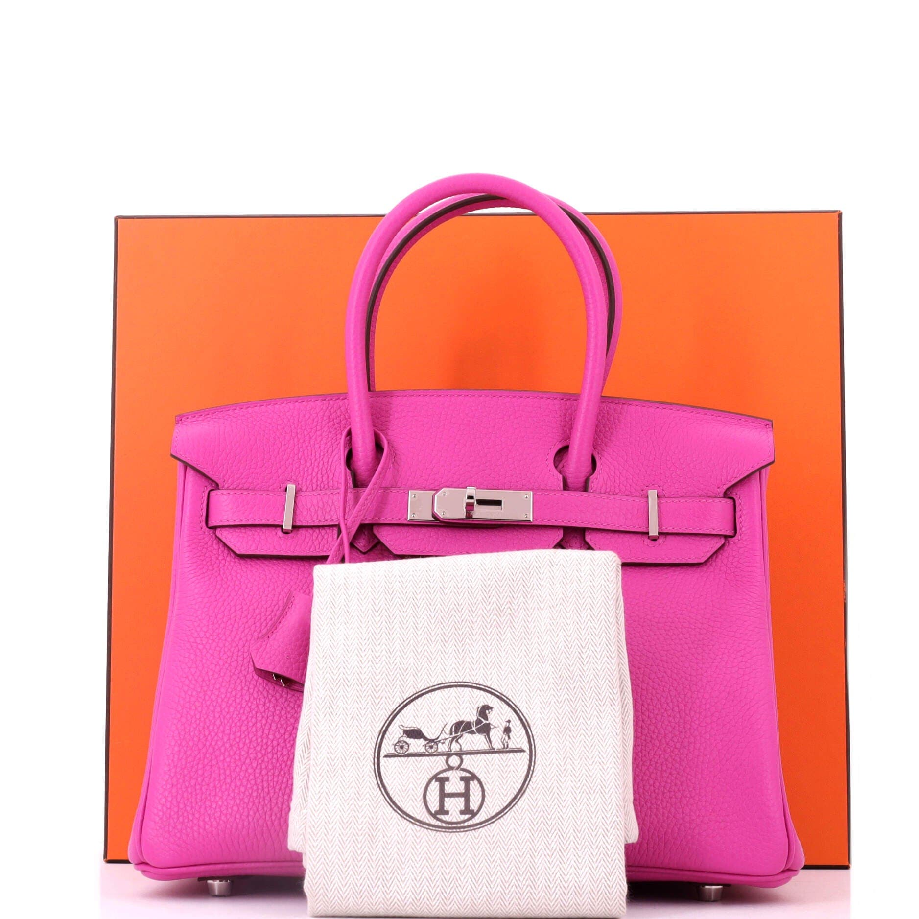 Pre-Owned Hermes Birkin Handbag Pink Clemence with Palladium Hardware 30, Alternate, color, Magnolia