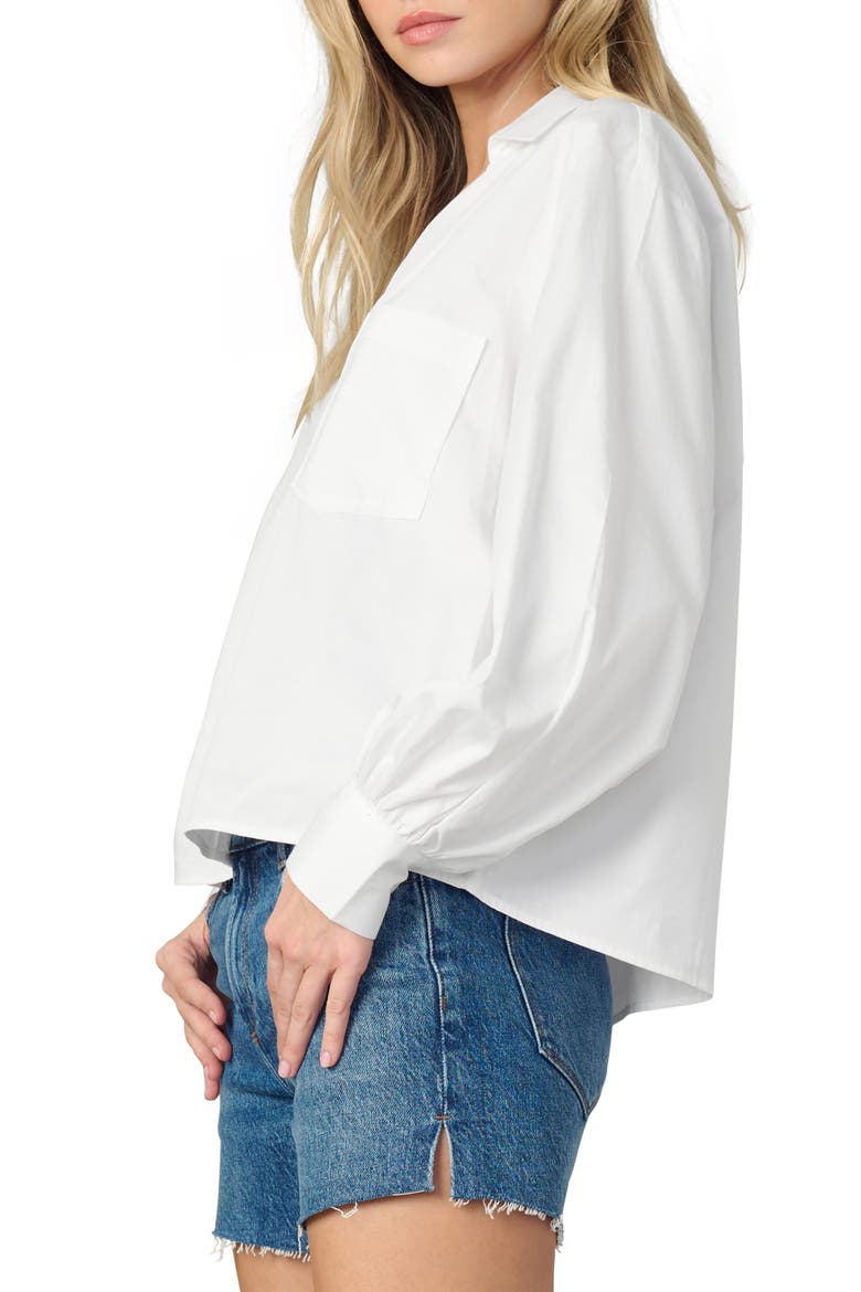 The Popover Johnny Collar Top, Alternate, color, WHITE