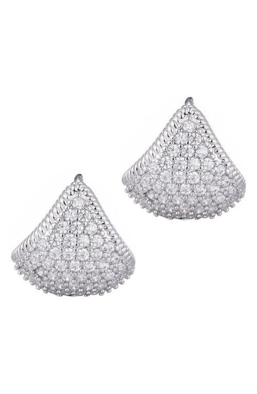 Adornia Cubic Zirconia Purse Huggie Hoop Earrings In Silver