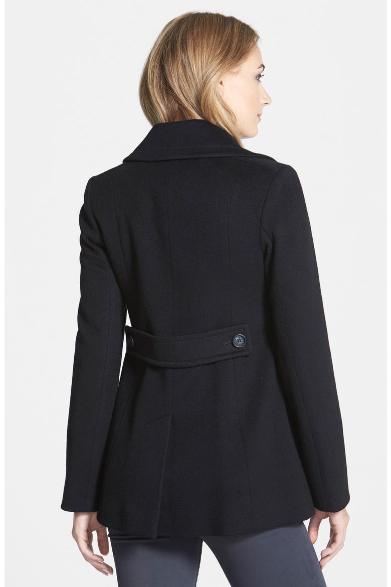 Wool Peacoat (Nordstrom Exclusive), Alternate, color, BLACK