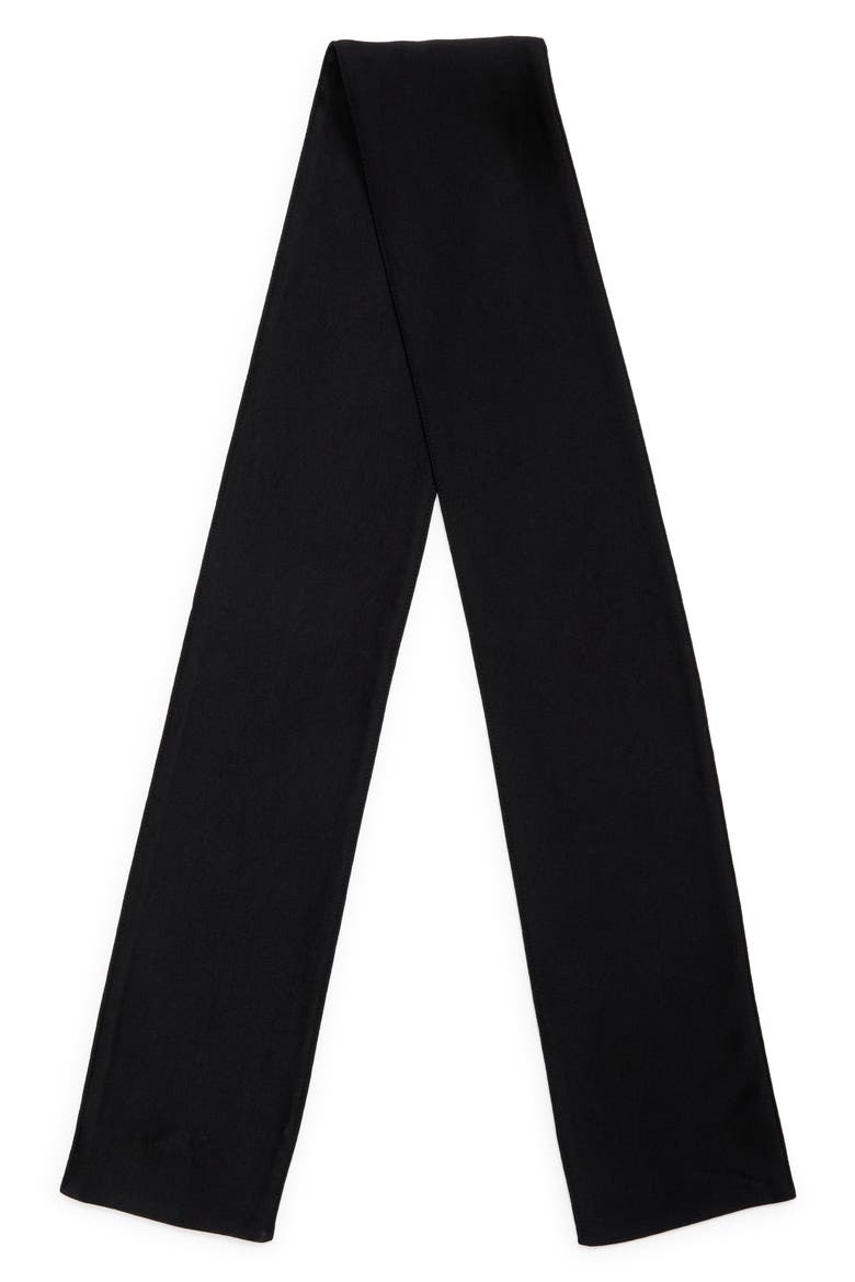 Satin Tuxedo Scarf, Alternate, color, BLACK