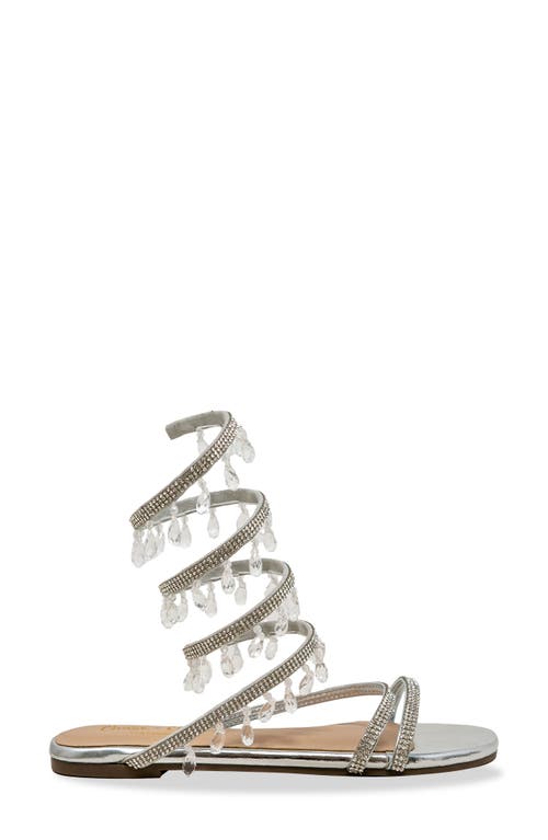 Chase & Chloe Chase And Chloe Irma Rhinestone Coil Ankle Wrap Sandal
