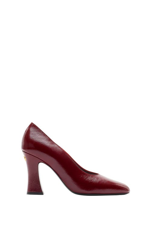 Burberry Scarpins Trinket Patent Leather Block-heel Pumps In Red