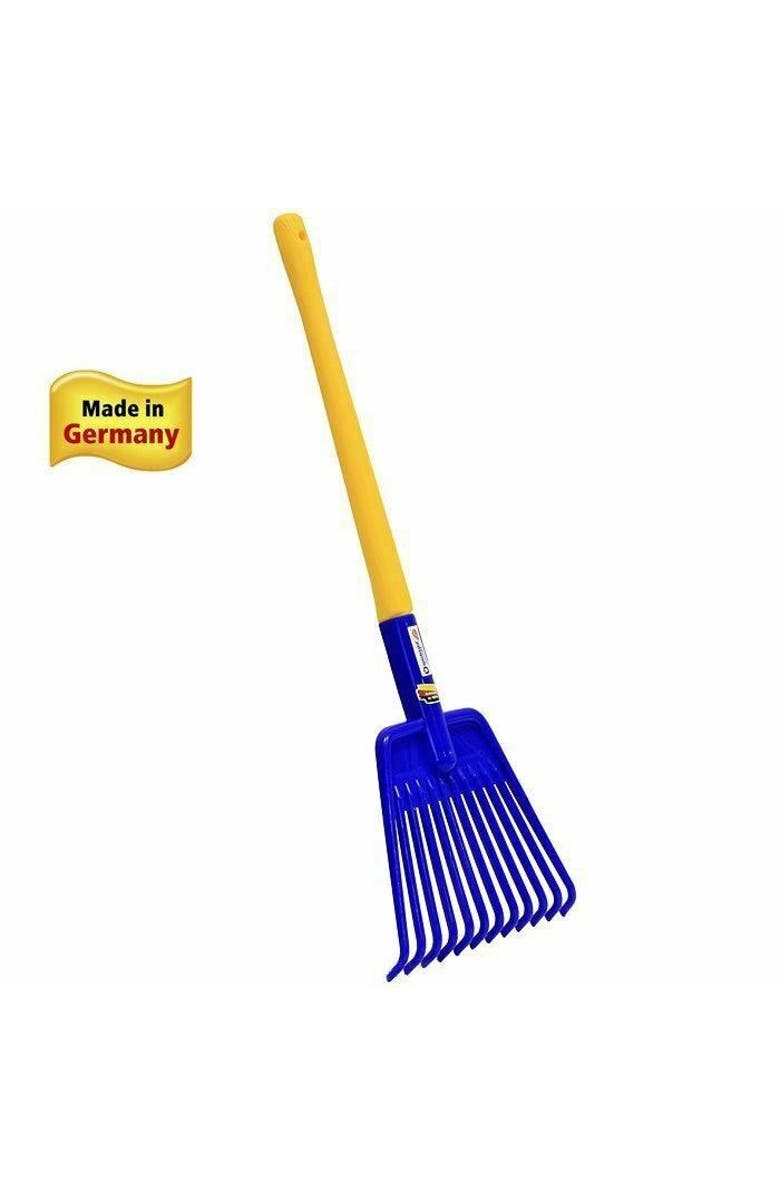 SPIELSTABIL Sturdy Children's Long Handled Leaf Rake Perfect Kids Gardening Tools, Kids Rakes, and Outside Toys for Ages 2 & Up, Alternate, color, Blue Multi