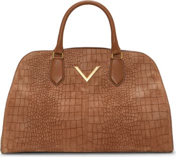 Vince Camuto Tasha Croc Embossed Leather Satchel | Nordstrom