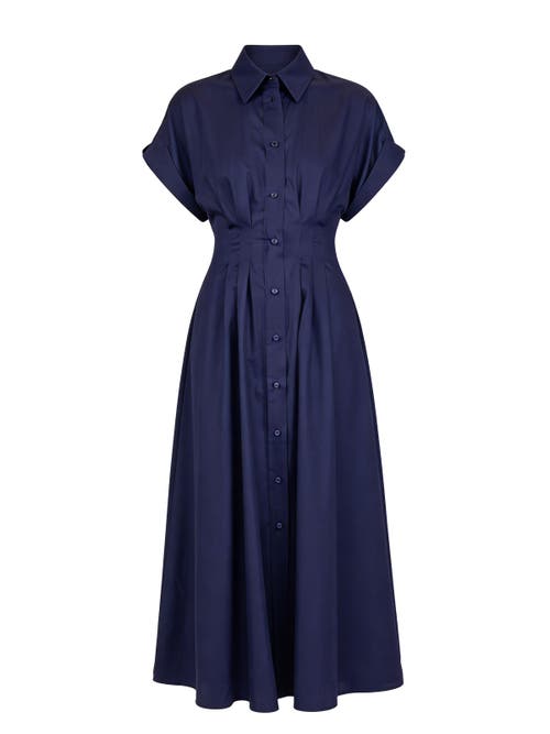 Callas Milano Corsica Sleeveless shirtdress in Deep Sea at Nordstrom, Size 2