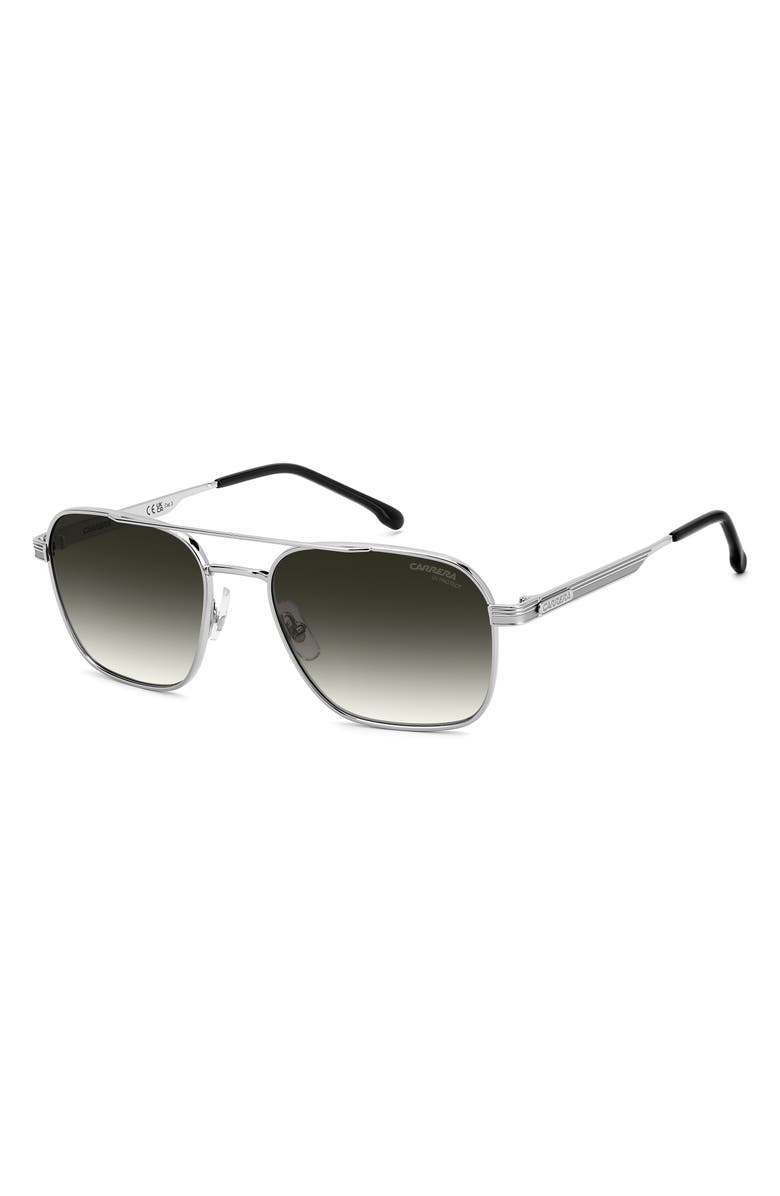 Carrera Eyewear 57mm Gradient Oversize Aviator Sunglasses, Alternate, color, Ruthenium Black/ Green Shaded