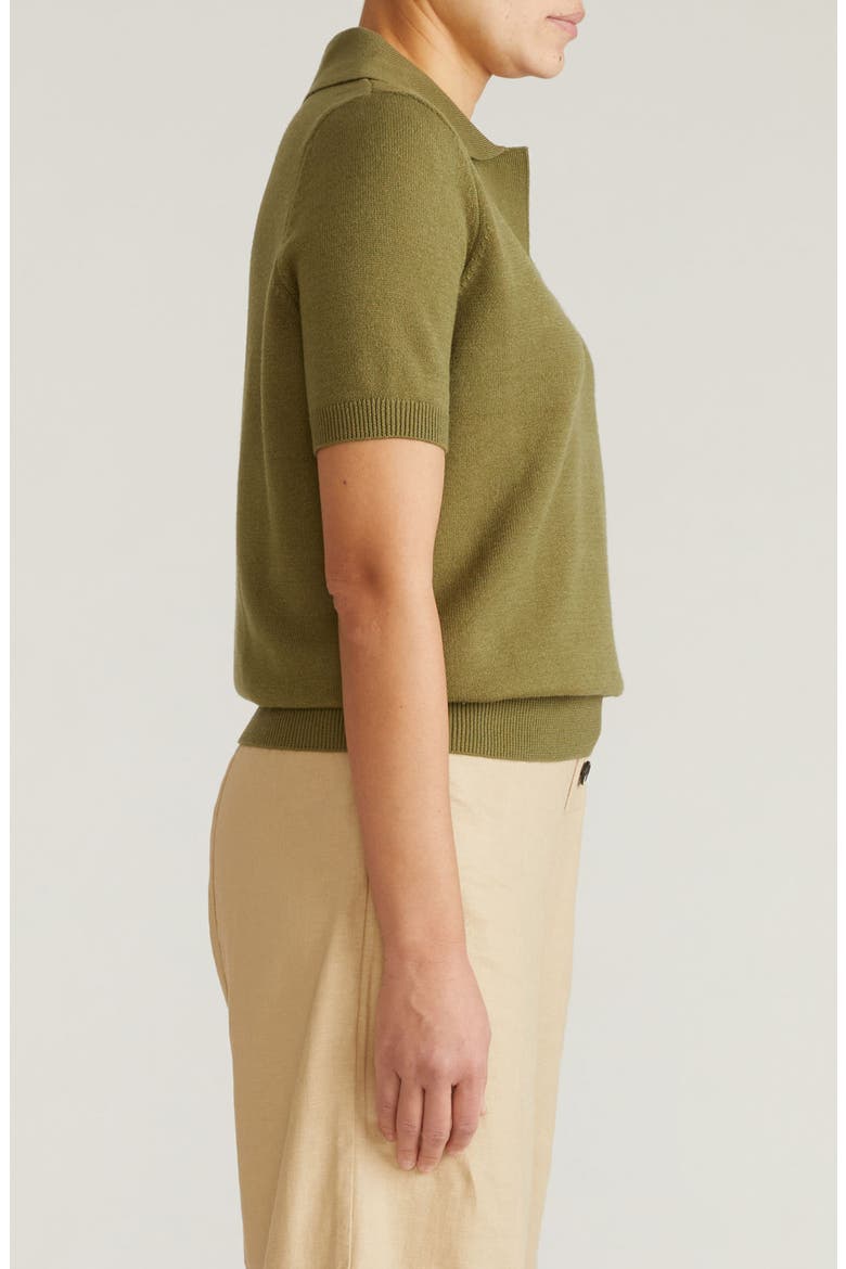 Short Sleeve Sweater, Alternate, color, OLIVE LEAF GREEN