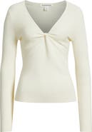Nordstrom Twist Front Detail Merino Wool Blend Sweater