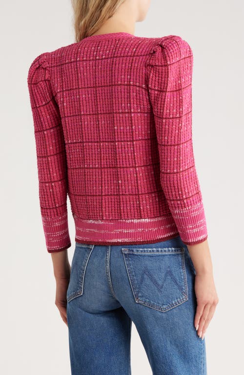 L Agence L'agence Jenni Puff Shoulder Cardigan In Red