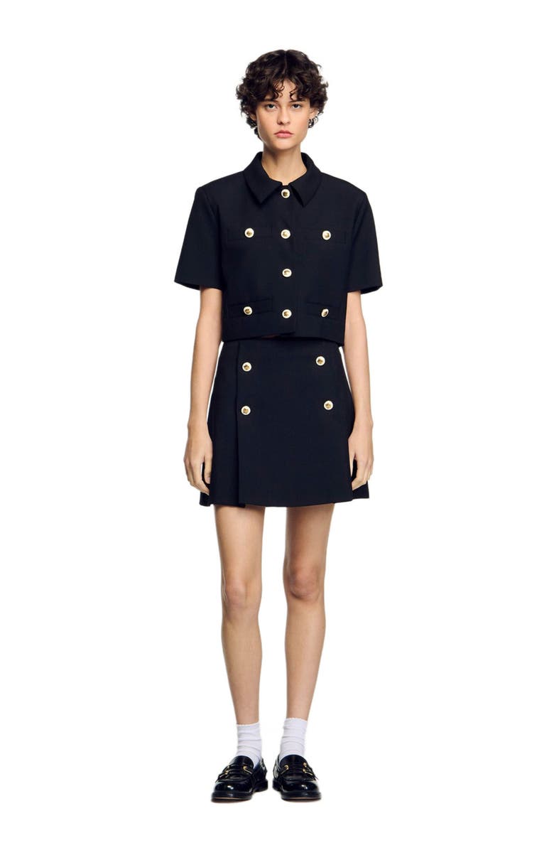 SANDRO Mini pleated skirt, Alternate, color, 