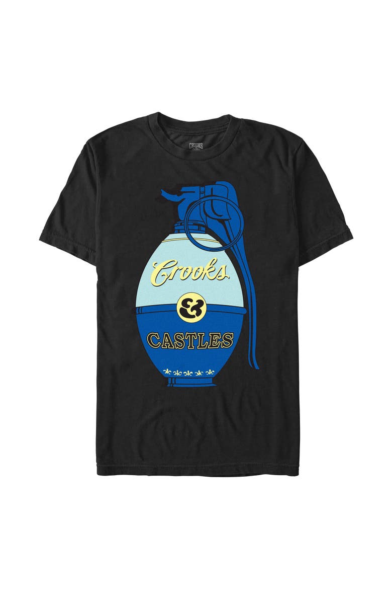 Men's Blue Grenade Short Sleeve Graphic T-Shirt, Main, color, Black