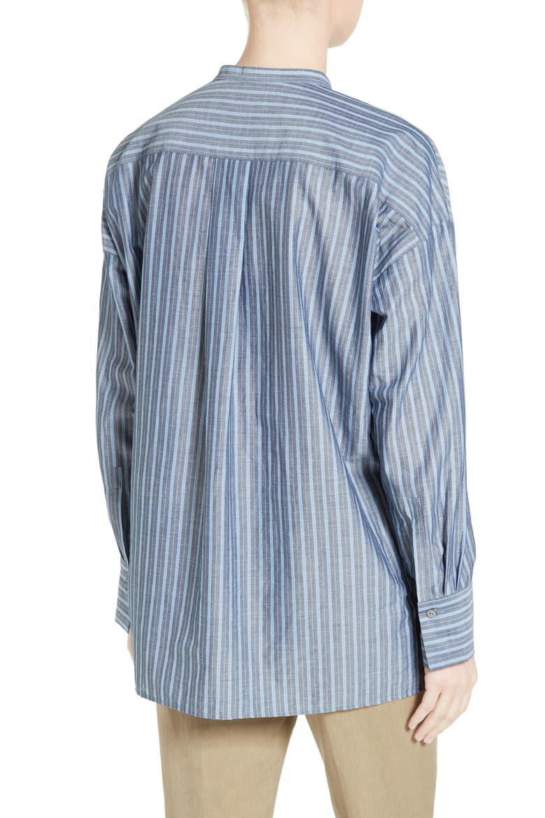 Stripe Popover Shirt, Alternate, color, COASTAL/ CHAMBRAY